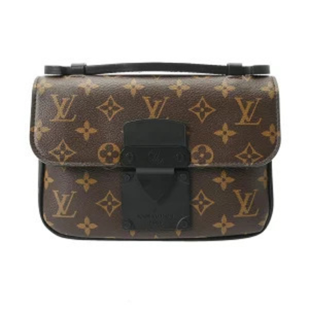 Louis Vuitton Monogram Macassar Brown Lock Sling Bag Brown Leather Body